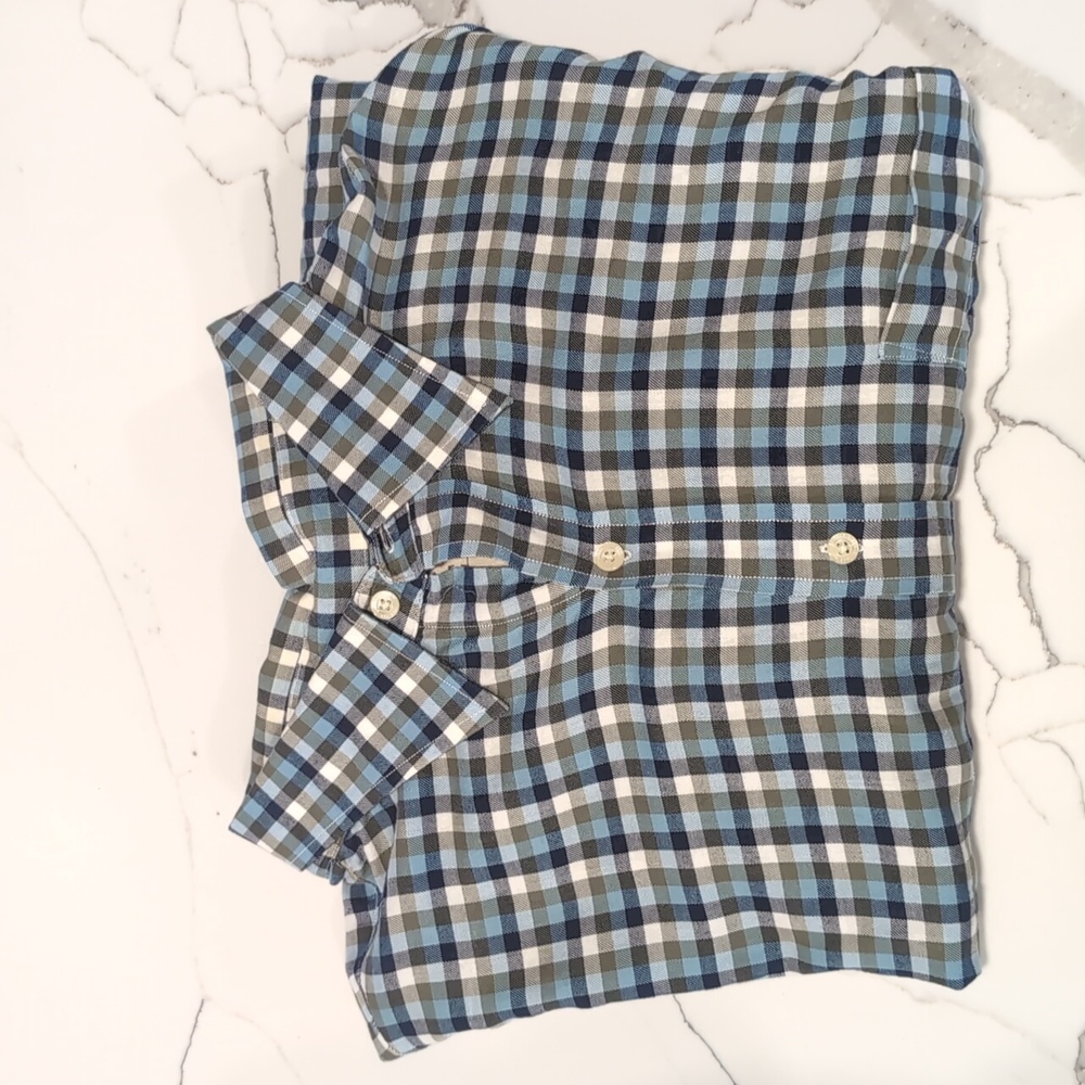 Casual Blue and White Button Down Shirt